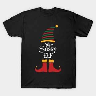 The Sassy Elf Matching Family Group Christmas Party Pajama T-Shirt